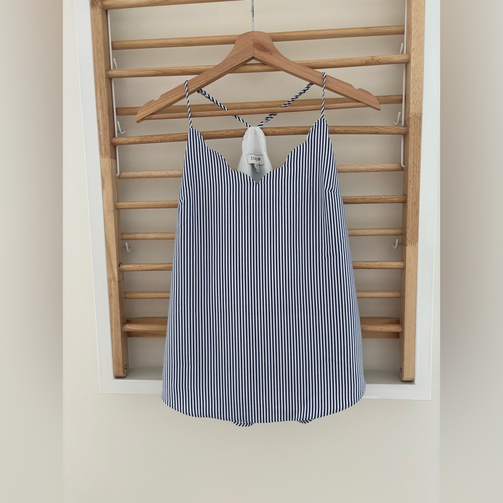 J. Crew Navy and White Striped Tank Size 4